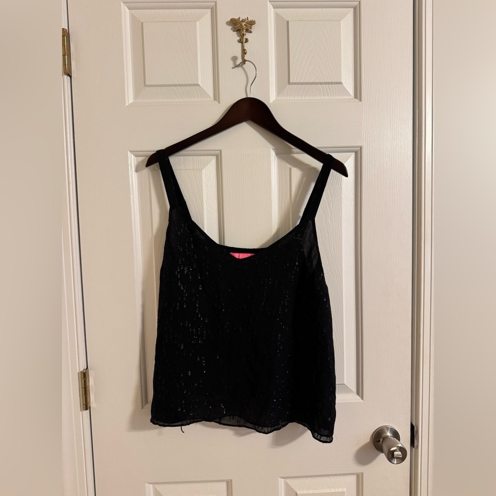 Lilly Pulitzer Tank Size Large Elegant Black Sparkle